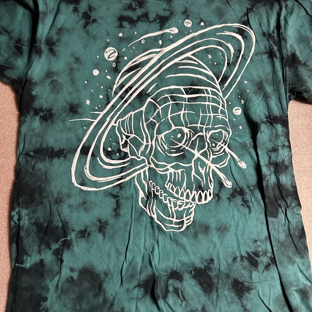 Skull Stars Space Galaxy Saturn Solar Shirt  Size Medium Psychedelic Hippie